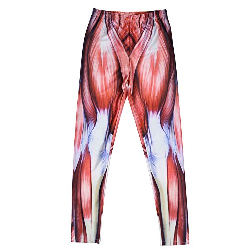 Muscle Print Red Women's Spandex Leggings