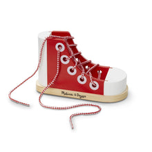 Load image into Gallery viewer, Melissa &amp; Doug Wooden High-Top Shoe Lacing Sneaker
