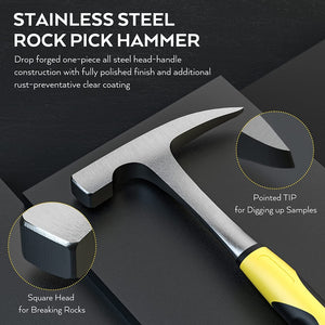 Geological Rock Hammer & Chisel Kit