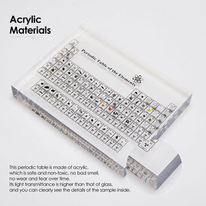 Mukarisk Transparent Acrylic Periodic Table with Real Elements