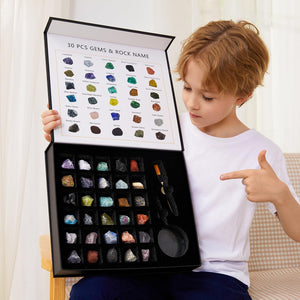 Rock Collection for Kids - 30 Pcs with Learning Guide