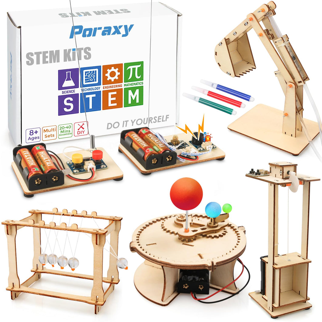 Poraxy STEM Builder Kit – 5-in-1 DIY Engineering Projects