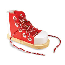 Load image into Gallery viewer, Melissa &amp; Doug Wooden High-Top Shoe Lacing Sneaker
