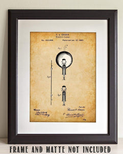 Thomas Edison Electric Lamp Patent Print