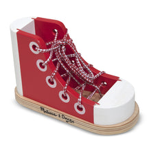 Load image into Gallery viewer, Melissa &amp; Doug Wooden High-Top Shoe Lacing Sneaker
