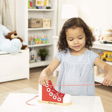 Load image into Gallery viewer, Melissa &amp; Doug Wooden High-Top Shoe Lacing Sneaker

