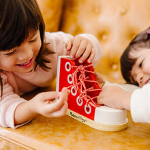 Load image into Gallery viewer, Melissa &amp; Doug Wooden High-Top Shoe Lacing Sneaker
