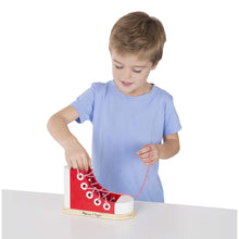 Load image into Gallery viewer, Melissa &amp; Doug Wooden High-Top Shoe Lacing Sneaker
