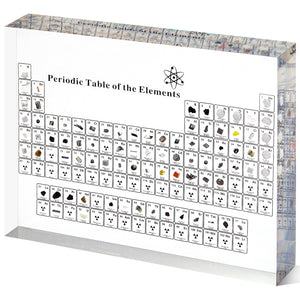 Mukarisk Transparent Acrylic Periodic Table with Real Elements